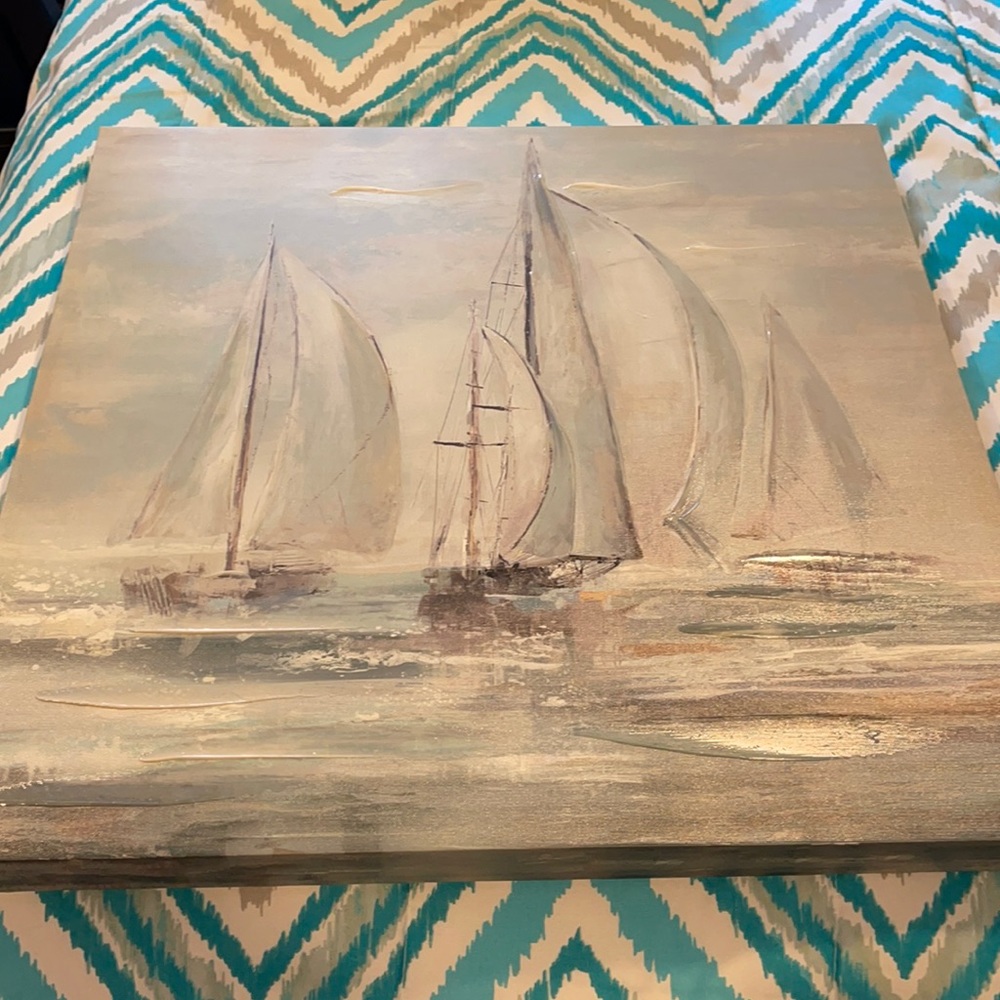 Boat painting 23” x23”